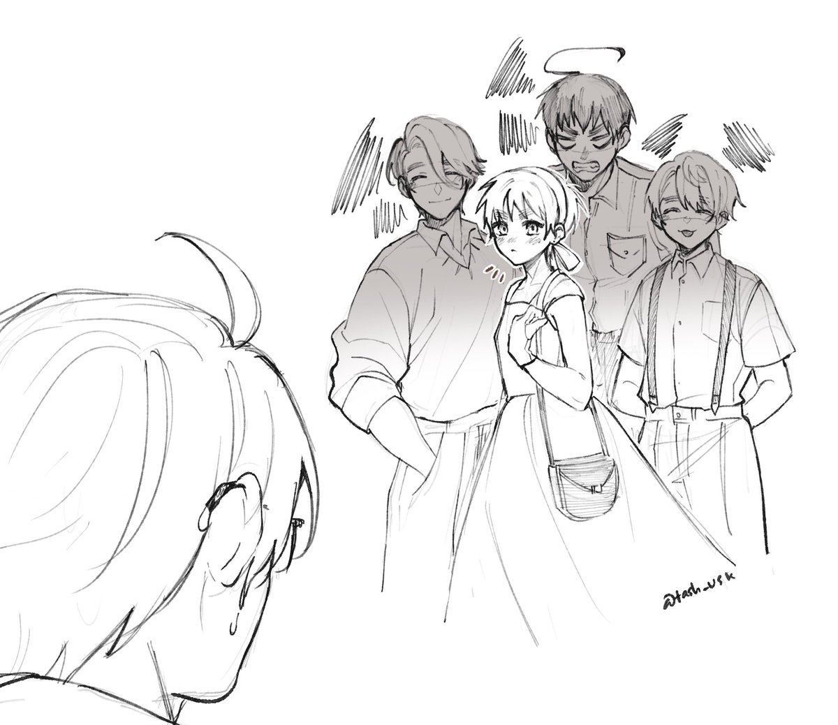 tash_usk's tweet image. Based on nari’s au :3 #USUK #べいえい