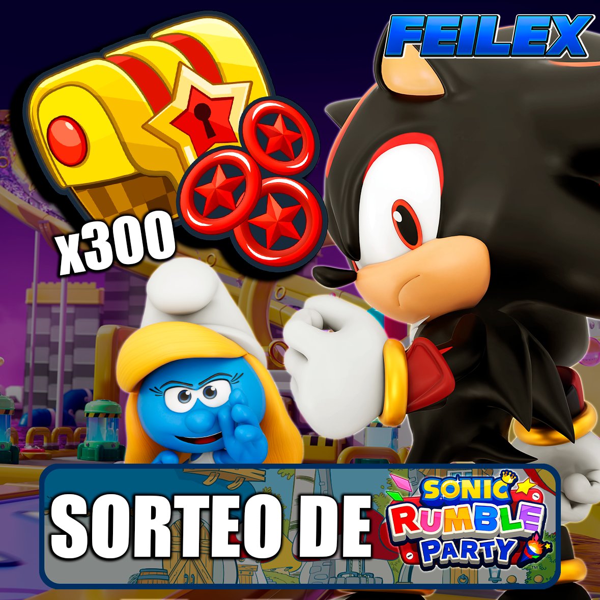 🎁SORTEO SONIC RUMBLE PARTY 🎁

Rovio me ha dado 7 códigos de 300 Rings Estrella Roja para vosotros. 4 se sortean aquí y 3 en Instagram 

Para participar:
✅ Sigue <a href="/Sonic_Rumble/">Sonic Rumble Party</a> y <a href="/FeilexYT/">FEILEX ⚡️</a> 
❤️ MG y RT a este tuit

En 72 horas anunciaré a los ganadores.
¡Mucha suerte a todos!🍀