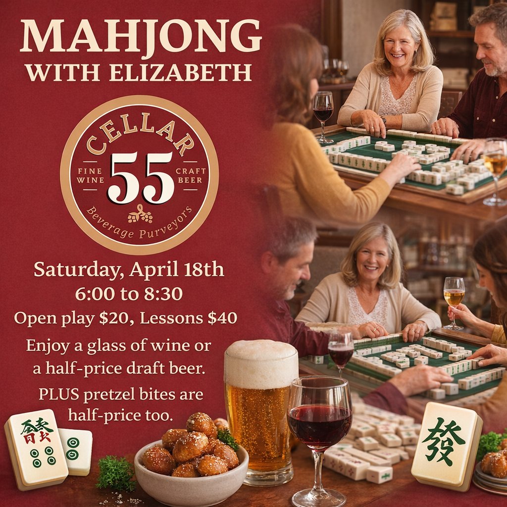 cellar_55's tweet photo. Wine of the Month, Wine Tasting, Cresent 9 Tasting, St’ Patrick’s Day Dinner, Mahjong with Elizabeth, Stolen Goods Band, Wine Down Wednesday - https://t.co/VlIzssSbfv https://t.co/8Z7fqMsVsP