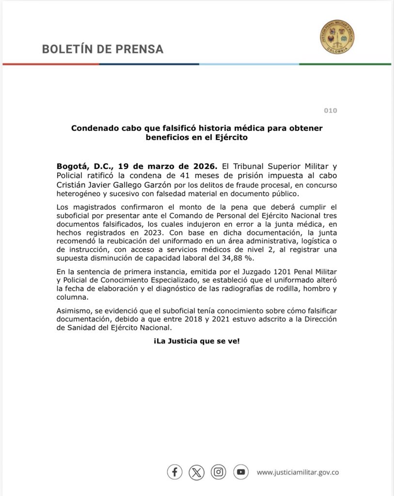 Justicia Penal Militar y Policial tweet media