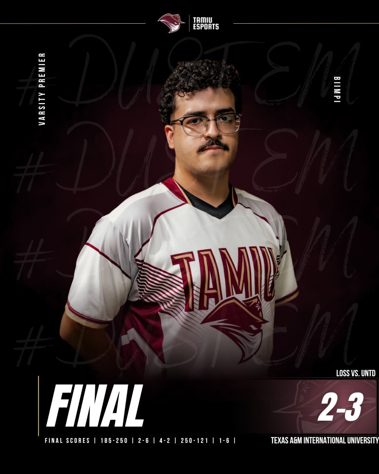 TAMIUEsports's tweet photo. Heartbreaking loss for the cod team. 

GGs! @UNTDEsports_ 

#DustEm | @NACEsports | #TAMIUEsports https://t.co/qd50tnWg7T