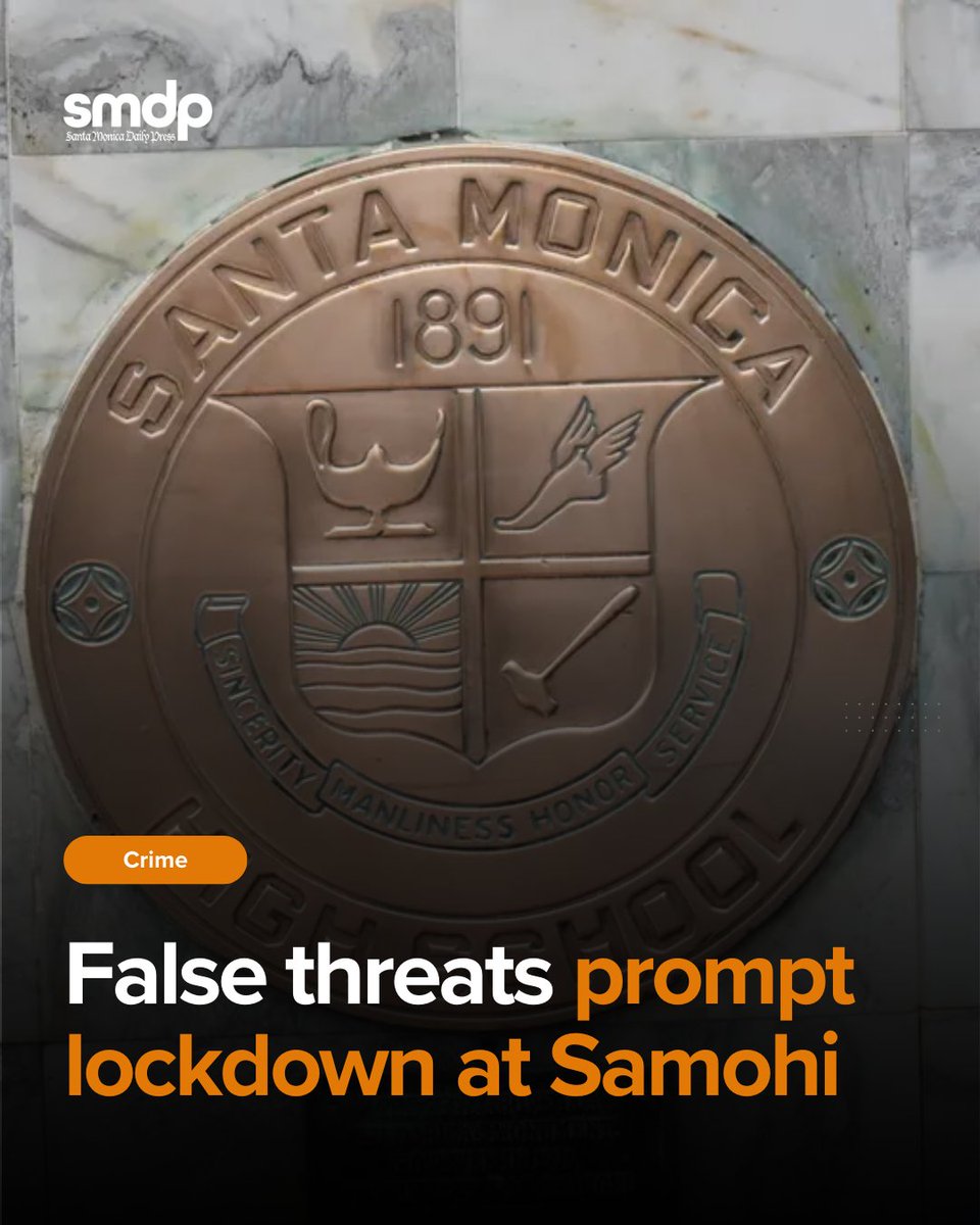 smdailypress's tweet image. False threats triggered a lockdown at Santa Monica High School — but authorities say there was no real danger.

Click here to read the full story, smdp.com/false

#SantaMonica #BreakingNews #SchoolSafety #PublicSafety #CommunityAlert #SMDP