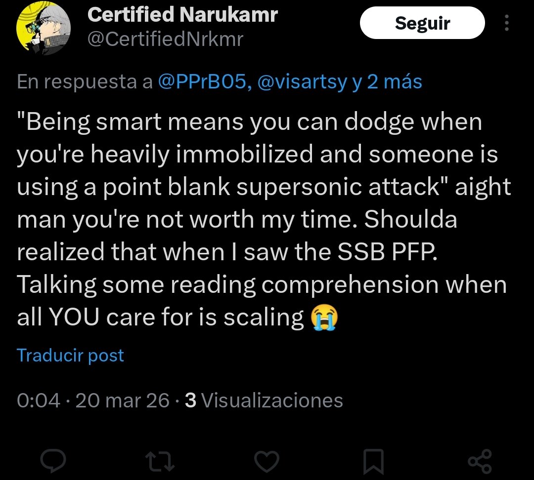DinoPPB's tweet photo. @CertifiedNrkmr @PPrB05 @visartsy @HaynesWayde @KyoutarosDad 1. Actually sad you have to rely on blocking when you run out of arguments

2. What does Garuda preventing him to move have anything to do with his head spin

3. Being smart means he knows how to reduce the Impact using his physiology

4. How does my pfp have anything to do lol https://t.co/X6ZUv9Xh2P