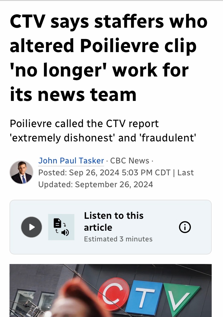 Apaulajones's tweet photo. @CTVNews At least it won't be edited https://t.co/sxKATWZfIc