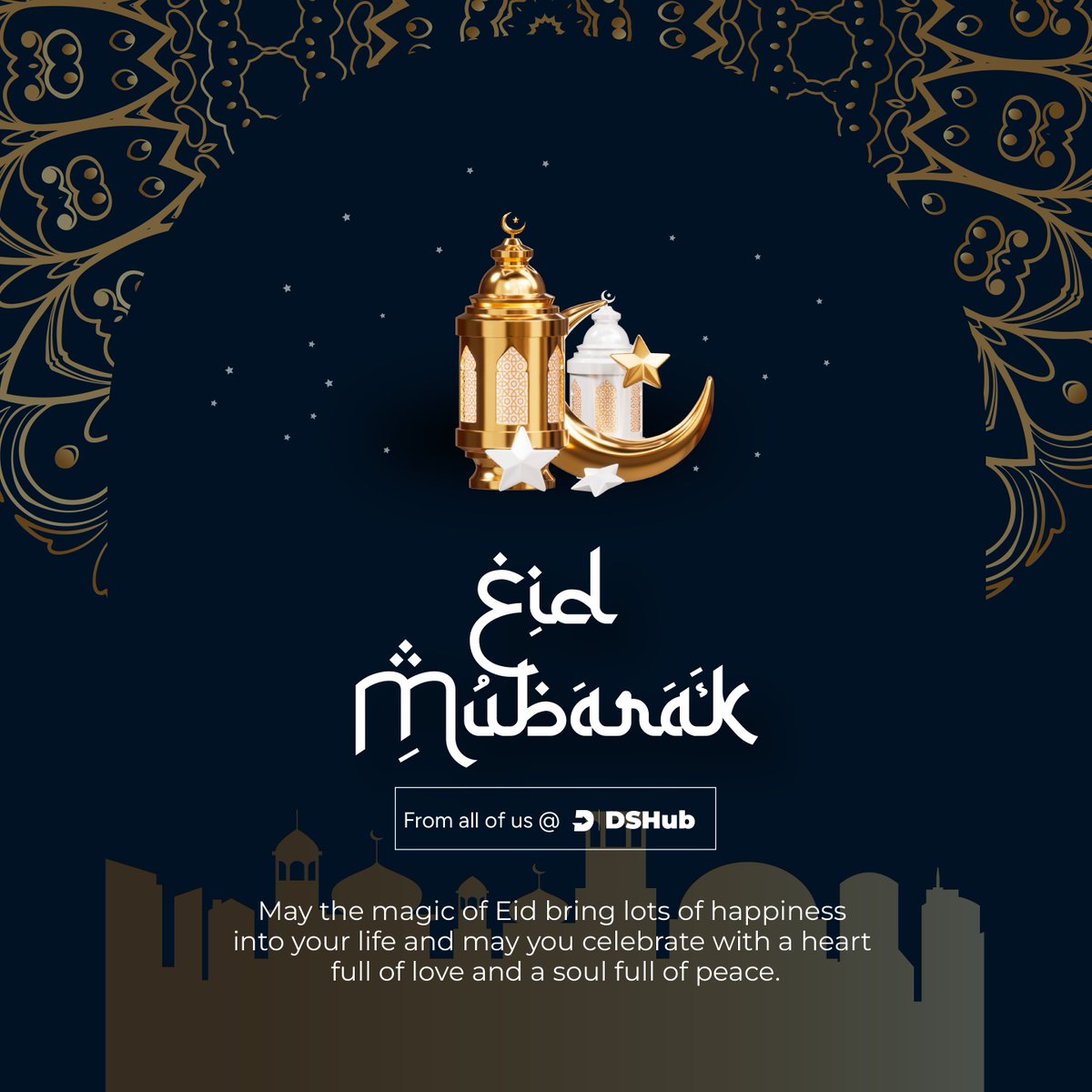 Eid Mubarak from all of us at DSHub 🌙✨

May this beautiful day fill your heart with joy, your home with laughter, and your life with countless blessings.

Here’s to a joyful Eid that creates lasting memories for you and everyone you hold dear.

#DSHub #eidmubarak