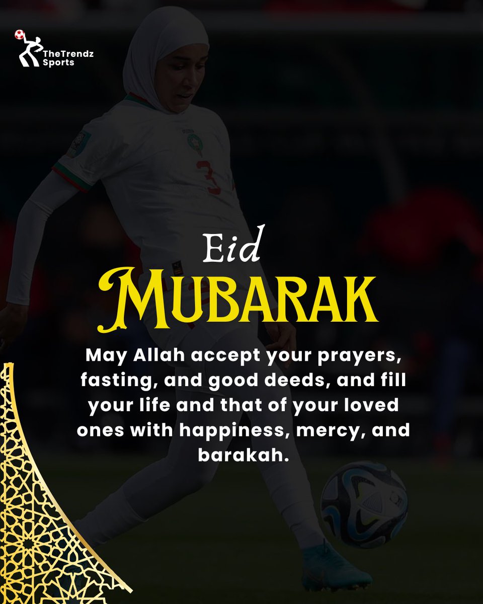 TheTrendzSports's tweet photo. Eid Mubarak!
May Allah accept your prayers, fasting, and good deeds, and fill your life and that of your loved ones with happiness, mercy, and barakah. Eid Mubarak to you and your family too https://t.co/aqgQN4C3S3