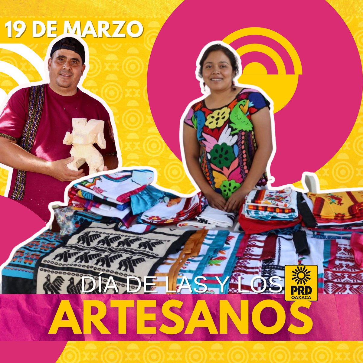 En sus manos está la esencia de nuestros pueblos y el orgullo de México. ☀️

Desde el PRD Oaxaca reafirmamos nuestro compromiso de impulsar, proteger y dignificar su trabajo.
Porque apoyar a quienes preservan nuestras raíces, también es construir un mejor futuro. 

#PRDOaxaca