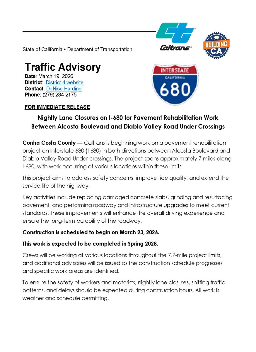 Caltrans District 4 tweet media