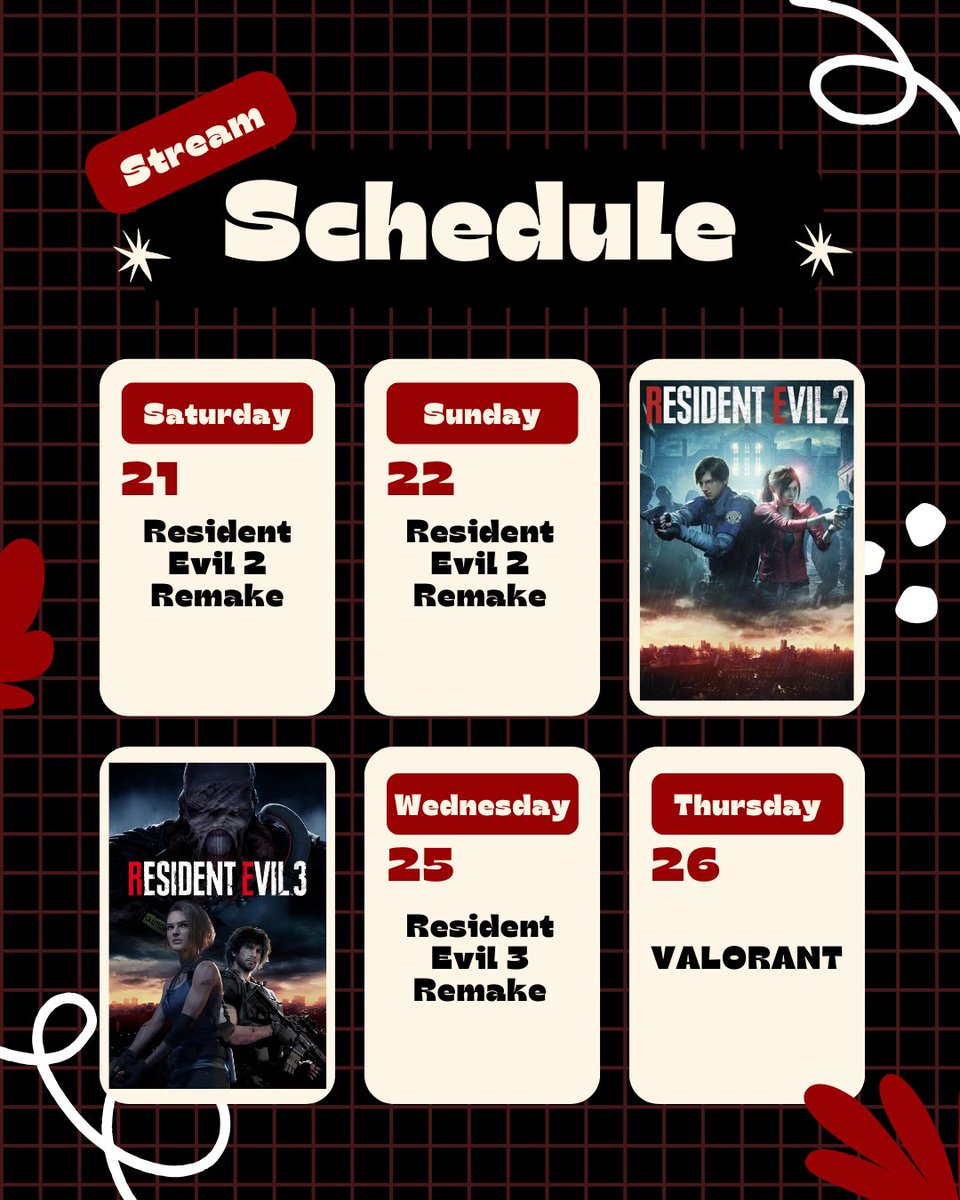 itscherrycos's tweet image. upcoming stream schedule!! I promised I would try to stay in the groove of things 🫶

🌸 3/21 &amp;amp; 22: RE2R
🌸 3/25: RE3R
🌸 3/26: Valorant
All start at 6PM EST!

📺 twitch.tv/itscherrycos

#smallstreamer #supportsmallstreamers #TwitchAffiliate #CapcomCreators @RE_Games