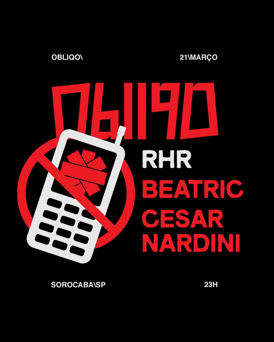 21.03\ OBLIQO apresenta\ NO PHONE ZONE 📵 

Para se inscrever, link na bio.
