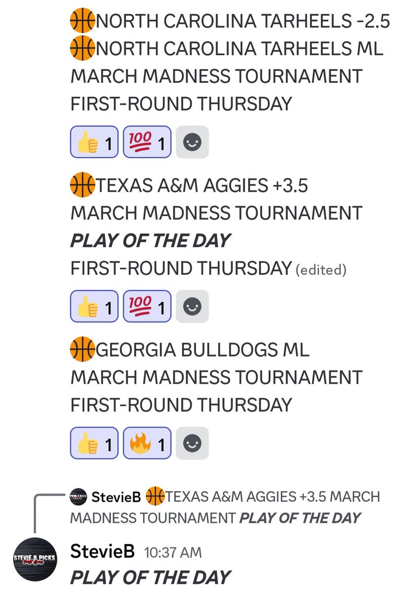 StevieBpicks's tweet image. 🏀MARCH MADNESS FIRST-ROUND THURSDAY
#Marchnadness #FIRSTROUND