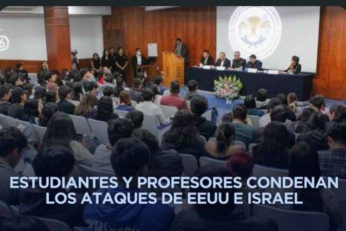 La condena que hicieron jóvenes universitarios y profesores de la Universidad Autónoma Chapingo (UACh), sobre los arteros ataques y la guerra de conquista que ha desatado Estados Unid0os e Israel contra Irán piden #AltoALaGuerra