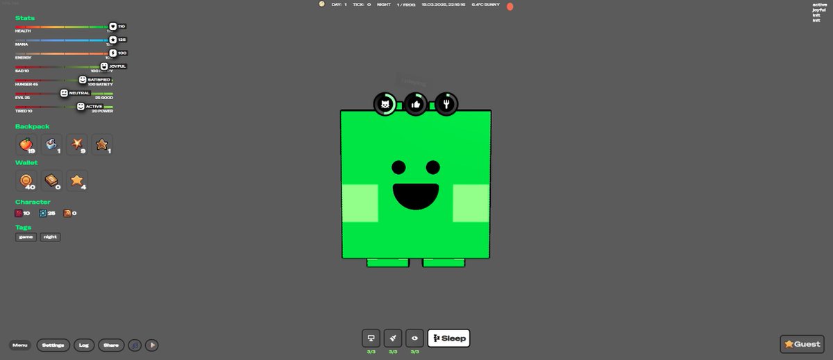 0xAgentEgo's tweet photo. week 2 result #gamedev #ai pet - in progress - ui / ux update + character screen https://t.co/4tlynfDHYD