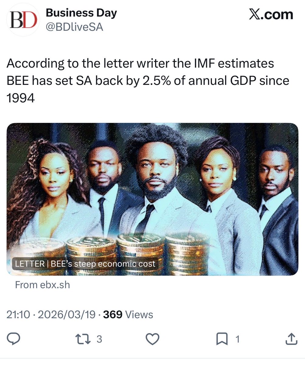 NO WAYS!!!!🤯😳 <a href="/BDliveSA/">Business Day</a> took down the orginal tweet and then replaced it with THIS?
This IS WORSE. <a href="/BDliveSA/">Business Day</a> writing “according to the letter writer” does NOT absolve you of responsibility for publishing something that is not true! Did the IMF say this?!
x.com/bdlivesa/statu…