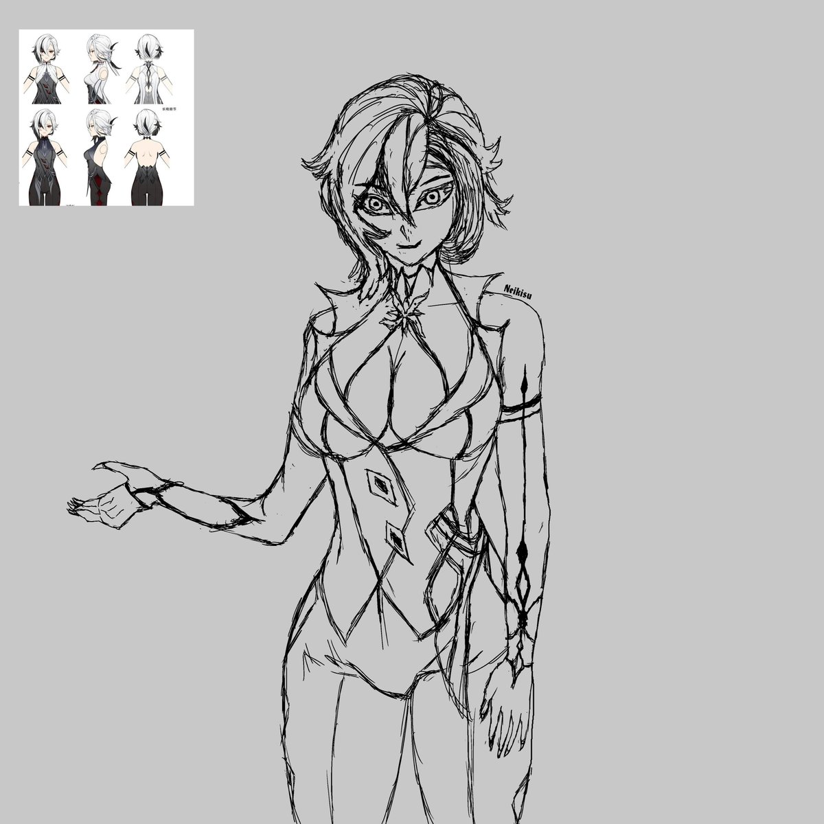 NeikisuArt's tweet photo. Old random sketch of Arle. #art #digitalart #animeart #sketch #WIPㅤㅤㅤ #genshinimpact #arlecchino https://t.co/225fSySVQy