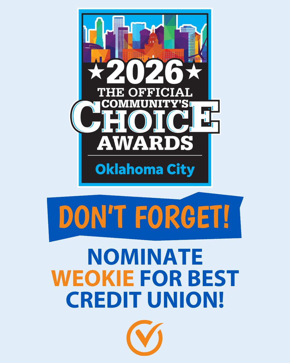 We’re so grateful for the support we’ve seen so far. 💙

If you haven’t had a chance to nominate WEOKIE as Best Credit Union in the Community’s Choice Awards, there’s still time!

Nominate here 👉 bit.ly/4b4qvh9
Nominations end March 27.