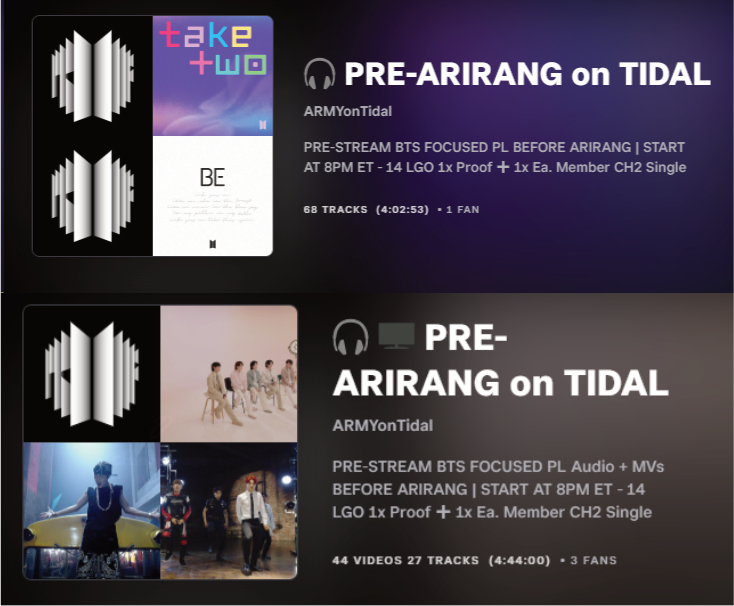 BTS Army On Tidal🌊 | #ARMYonTidal tweet media