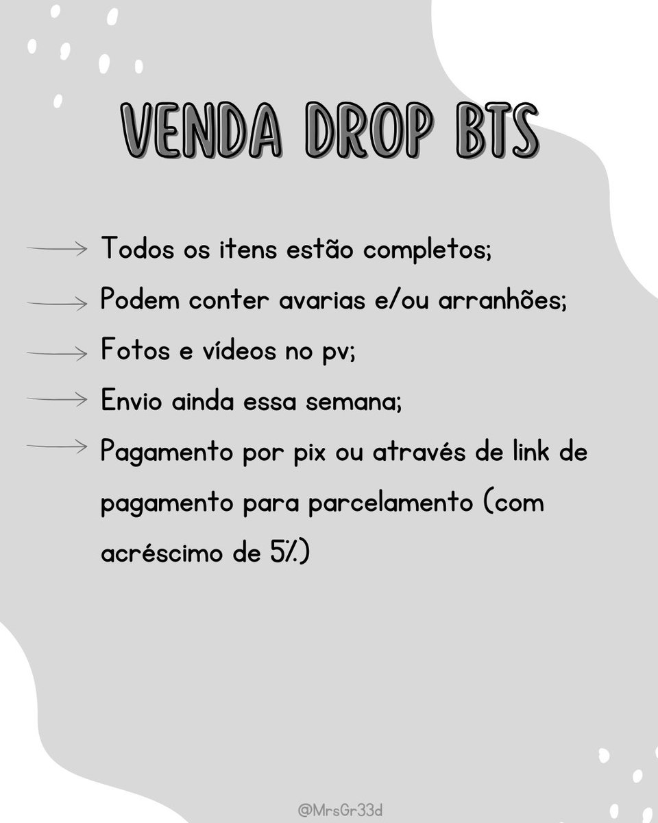 MrsGr33d's tweet photo. Venda/drop bts

. Valores na imagem + frete;

. Envio ainda essa semana;

. Mais infos na imagem anexada na postagem.

. Rt pra ajudar, pf 🫶🏻

#bts #albumbts #vendo #vendobts https://t.co/WiUe9UN9bb