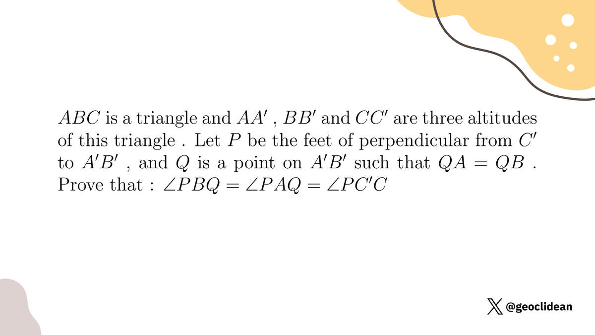 geoclidean's tweet photo. Iran TST 2009-Day2-P2
#Geometry #AngleBisector #GeometryProposed https://t.co/rKhMAccpgL