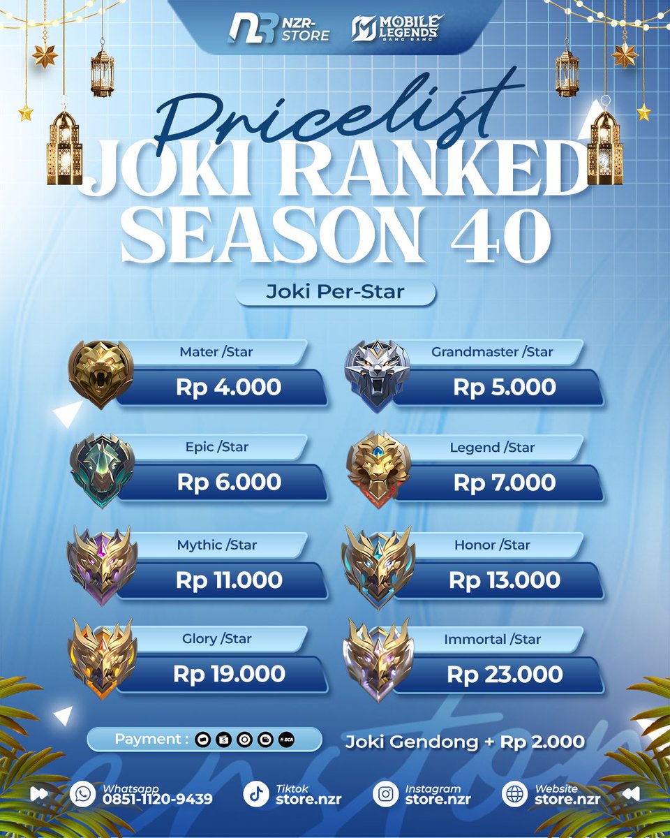 NZR STORE | TOP UP GAMES & JOKI MOBILE LEGEND tweet media