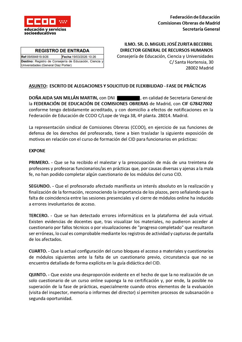 Educación CCOO Madrid tweet media