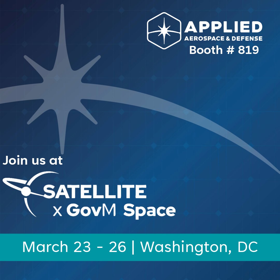 applied_ad's tweet image. We are excited to share more information about our RF chamber testing and new Spinnaker® drag sails at #SATShow Week in Washington, DC!

Stop by and say hi to our team or set up a meeting here --&amp;gt; applied-aerospace.com/contact

#Applied #AppliedAD