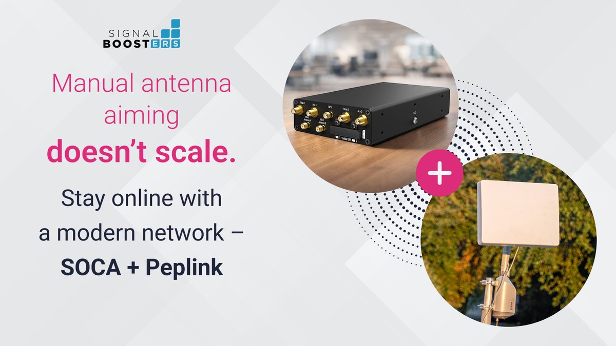 signalboosters's tweet photo. Struggling with weak signal or inconsistent 5G performance?

It’s probably not your router.

The BR1 Mini 5G + SOCA bundle maximizes MIMO performance and deliver reliable connectivity where it matters most.

https://t.co/Y6kvKfiWc2

#Wireless #5G #EdgeNetworking #signalboosters https://t.co/ksWAAosl8u