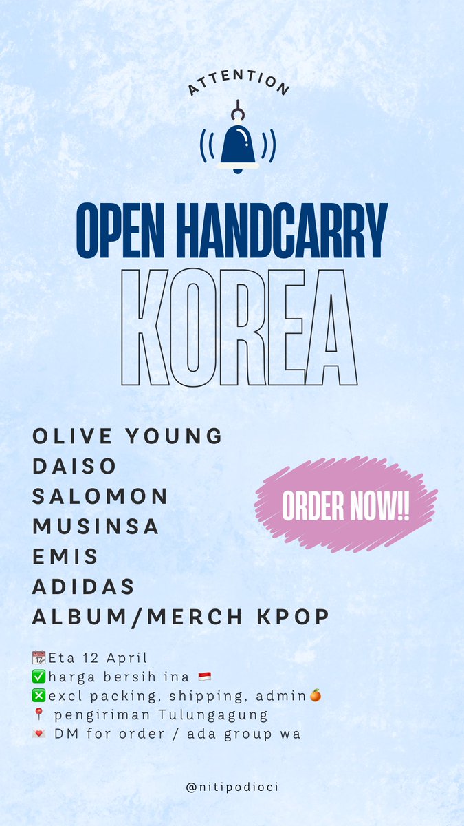 jastip hc kr 🇰🇷 ig|@nitipodioci | mt after dm tweet media