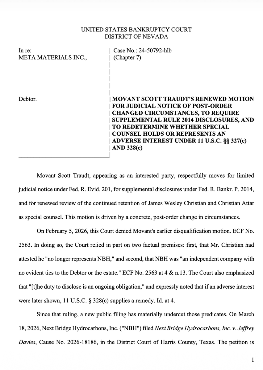 Greenhills303's tweet image. #mmtlp #MMTLPfiasco #mmtlparmy #MMTLPfraud #MMAT When McCabe emerges from his crypt later today, he'll be horrified to see that Wes Christian told Judge Spraker in the US Bankruptcy Court (Nevada) that he did not represent McCabe or Next Bridge Hydrogrifters Inc. (under oath too)