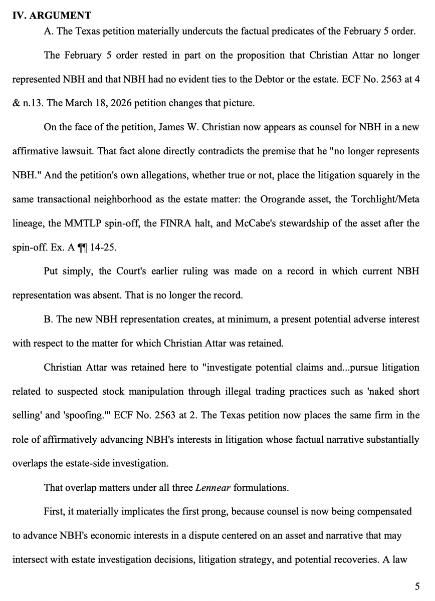 Greenhills303's tweet image. #mmtlp #MMTLPfiasco #mmtlparmy #MMTLPfraud #MMAT When McCabe emerges from his crypt later today, he'll be horrified to see that Wes Christian told Judge Spraker in the US Bankruptcy Court (Nevada) that he did not represent McCabe or Next Bridge Hydrogrifters Inc. (under oath too)