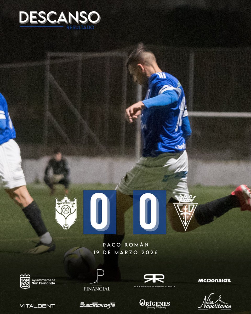 ⏸️ Descanso en Medina. 

0️⃣ Medina Balompié 
0️⃣ #CDSanFernando1940
