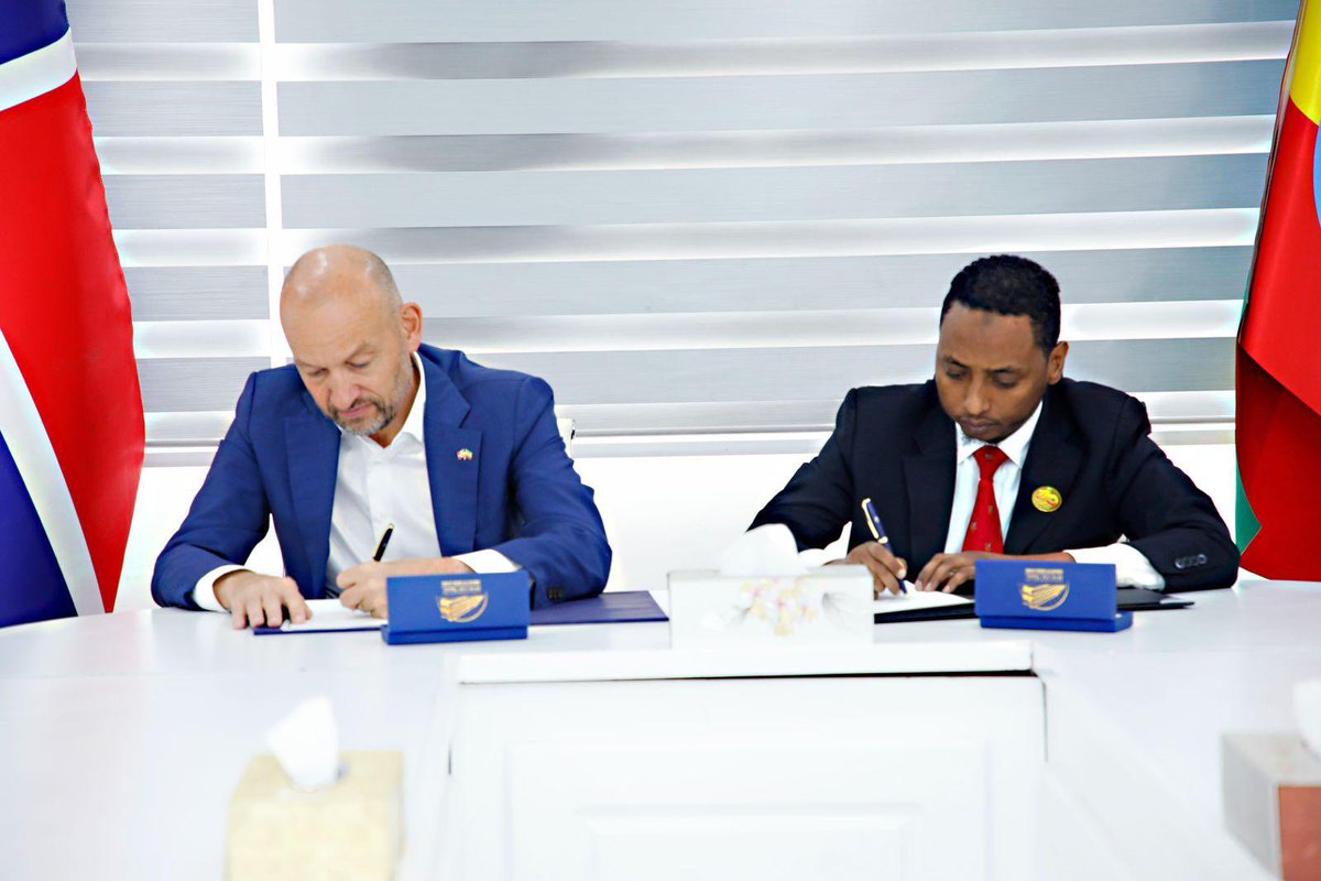 A historic bridge between 🇪🇹 &amp; 🇳🇴!
Today, on behalf of Ethiopia, I signed an MOU with Amb. Stian Christensen (@NorwayInEth) to host the Nordic-Africa EV Summit in Addis Ababa this Sept.
We aren't just signing an agreement; we are leading Africa’s green mobility revolution. ⚡🌍