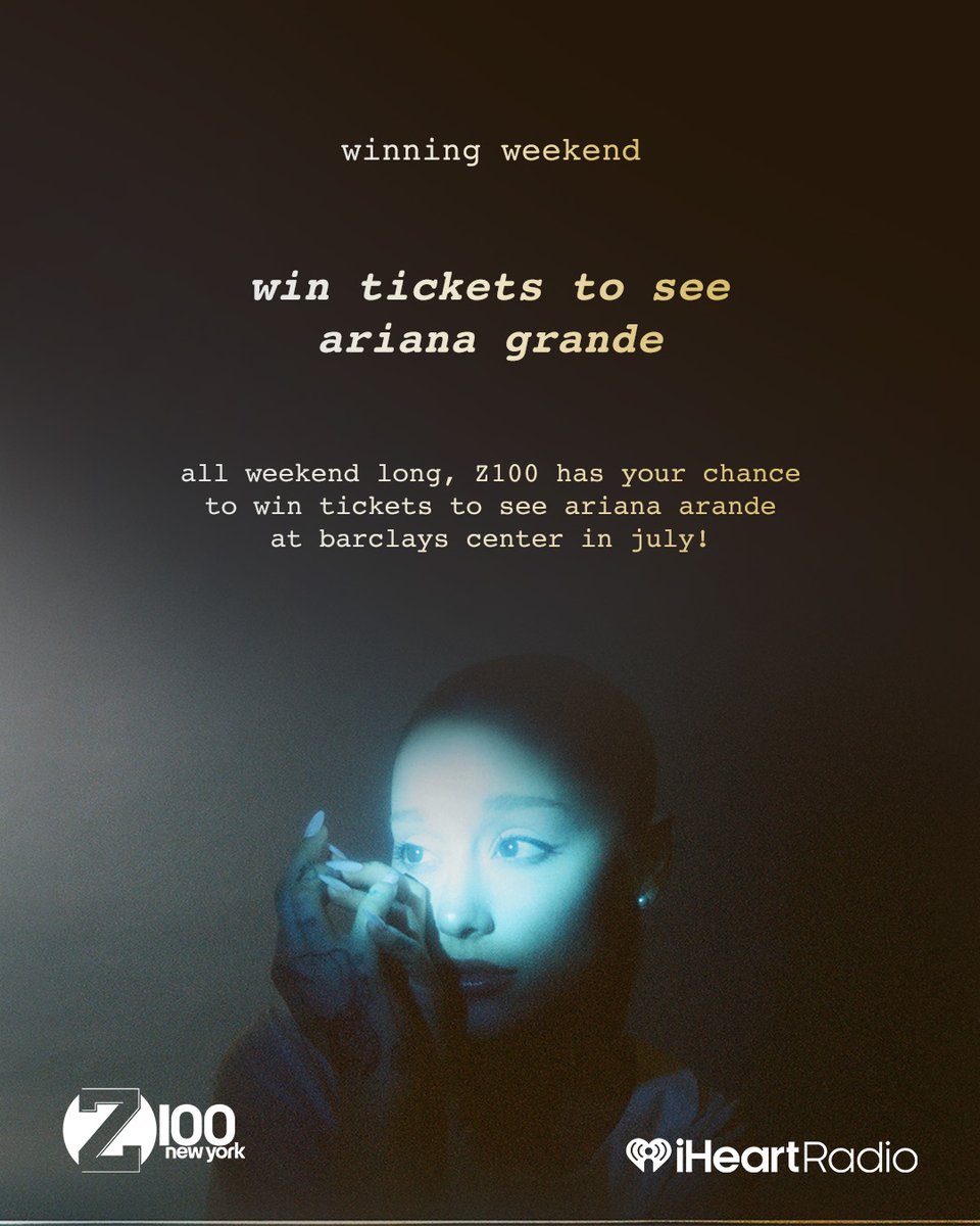 We've got your chance ALL weekend to win Ariana Grande tickets, July 16th at Barclays Center! 💕 Thanks to <a href="/Doctor_Blaine/">BlainePlasticSurgery</a>! z100.com