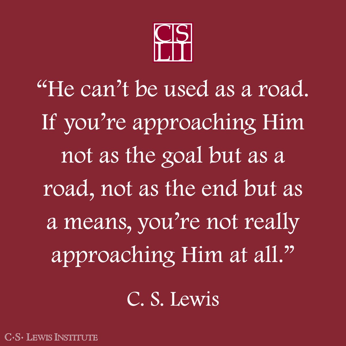 C.S. Lewis Institute tweet media