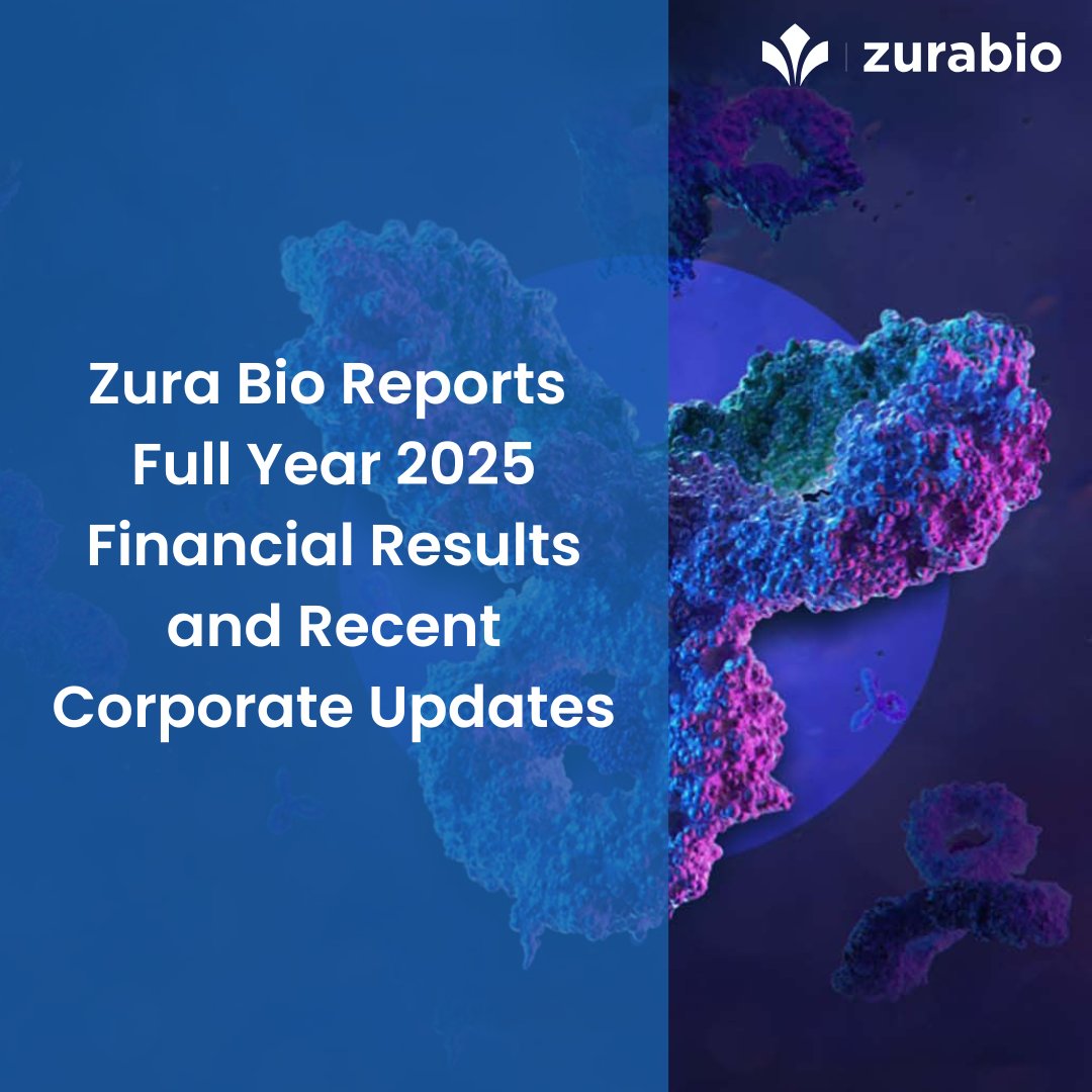 ZuraBioLimited's tweet photo. Today, Zura Bio reported our financial results for 2025, along with recent corporate updates.

For more information, please read the full press release here: https://t.co/apZZkTewi5

$ZURA #FinancialResults https://t.co/QUnw8gxwq3