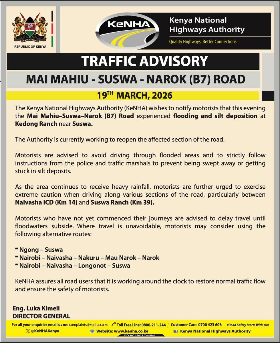 Kenya National Highways Authority (KeNHA) tweet media