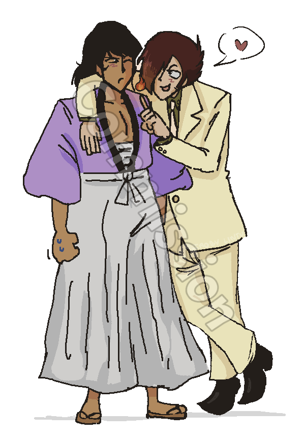 Pycal and Goemon commission i did for @/owners_envy on ig!