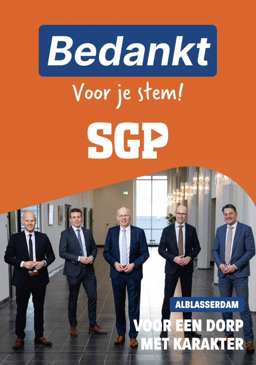 Bedankt voor je stem op SGP Alblasserdam!
