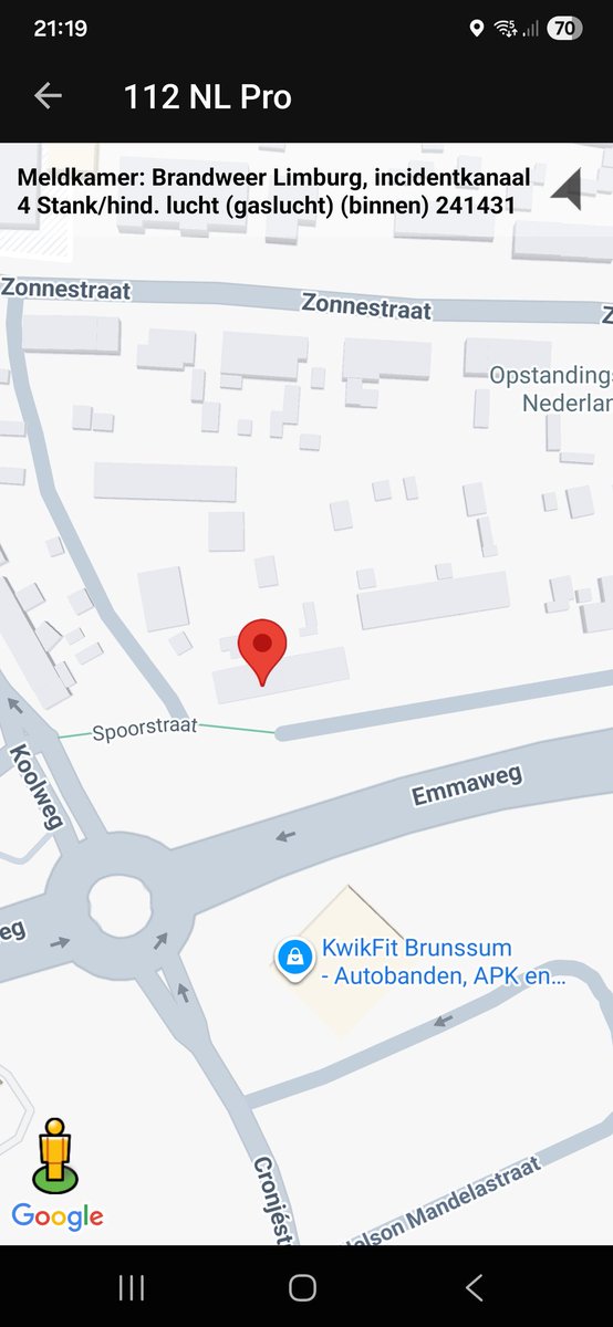 Gaslucht waargenomen in Brunssum