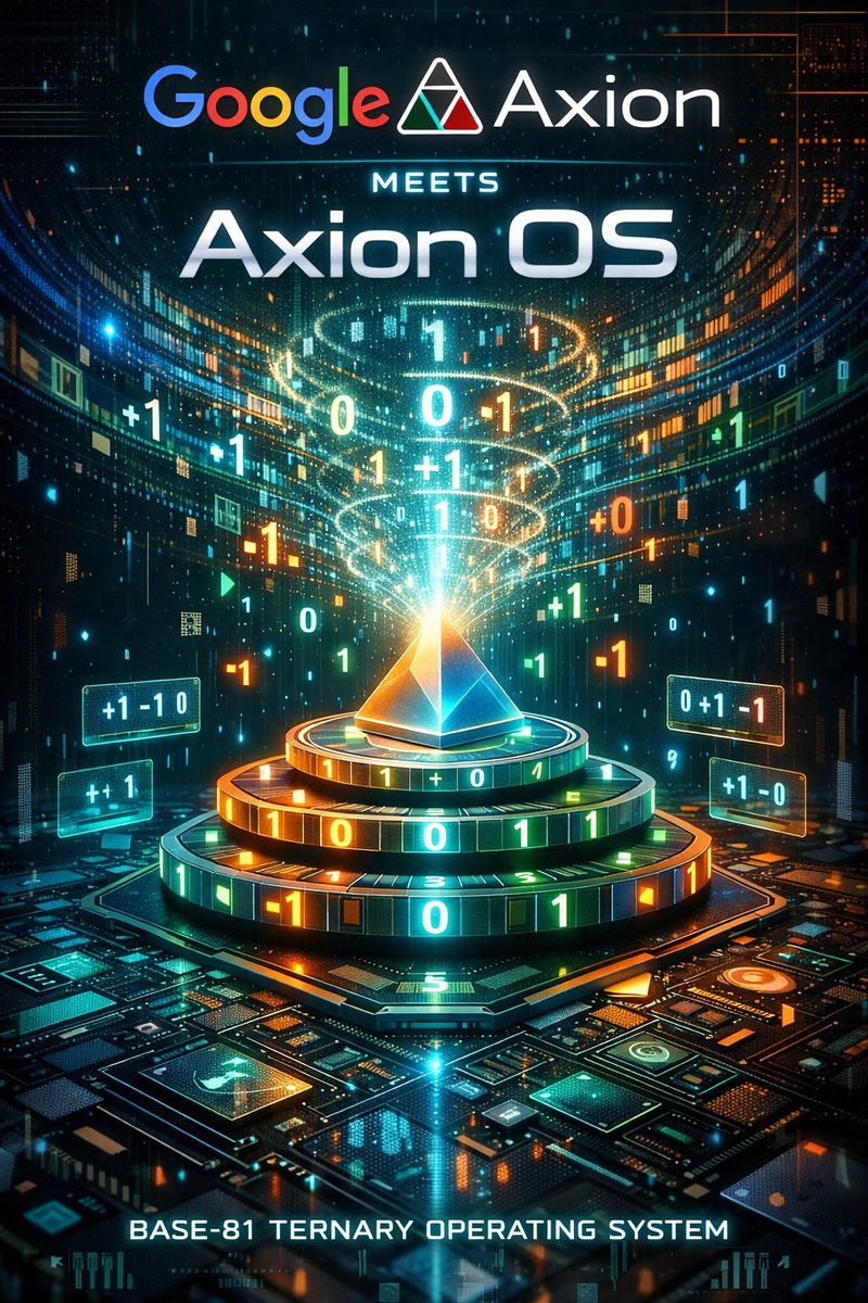 t81dev's tweet image. "@Google Axion" meet "Axion OS", a new "base-81 ternary operating system!" | @GoogleAI 

RFC-0056 #Google Axion Hardware Target Profile
github.com/t81dev/t81-fou…

T81  GitHub: github.com/t81dev/t81-fou…

#DeepThink #Huh #ArtificialIntelligence