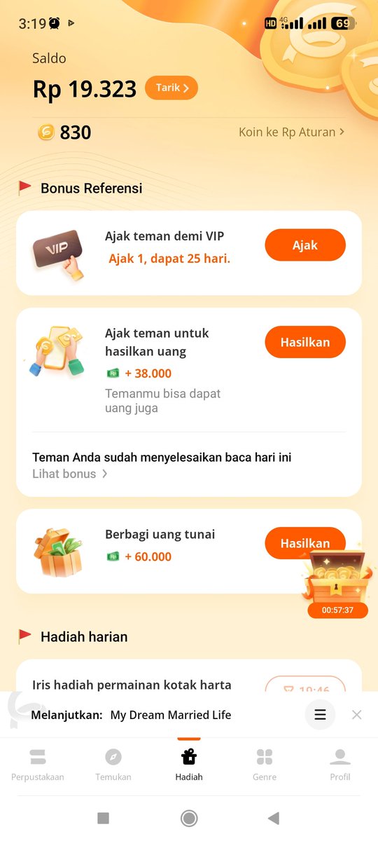 yokk yg nganggur dari pada gabut mending baca fizzo aja, download pake kode A82662381 langsung dapet 2.000!!!