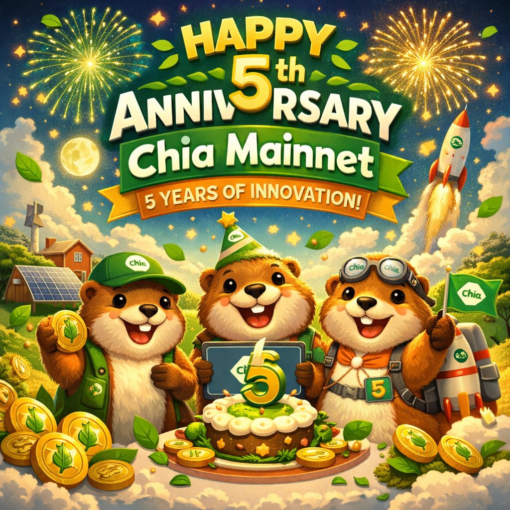 minisoulsNFT's tweet photo. Happy 5th Anniversary Chia Mainnet! ππ±
5 years of building, growing, and innovating together.
The future is green, and weβre just getting started.
#Chia #Crypto #NFTCommunity #MarmotFriends https://t.co/NVaUK3Urah