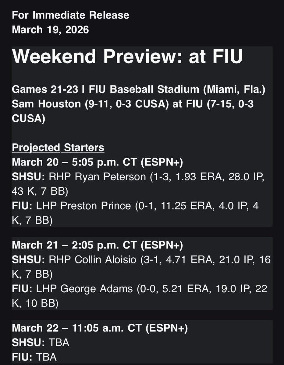 Sports of SHSU tweet media