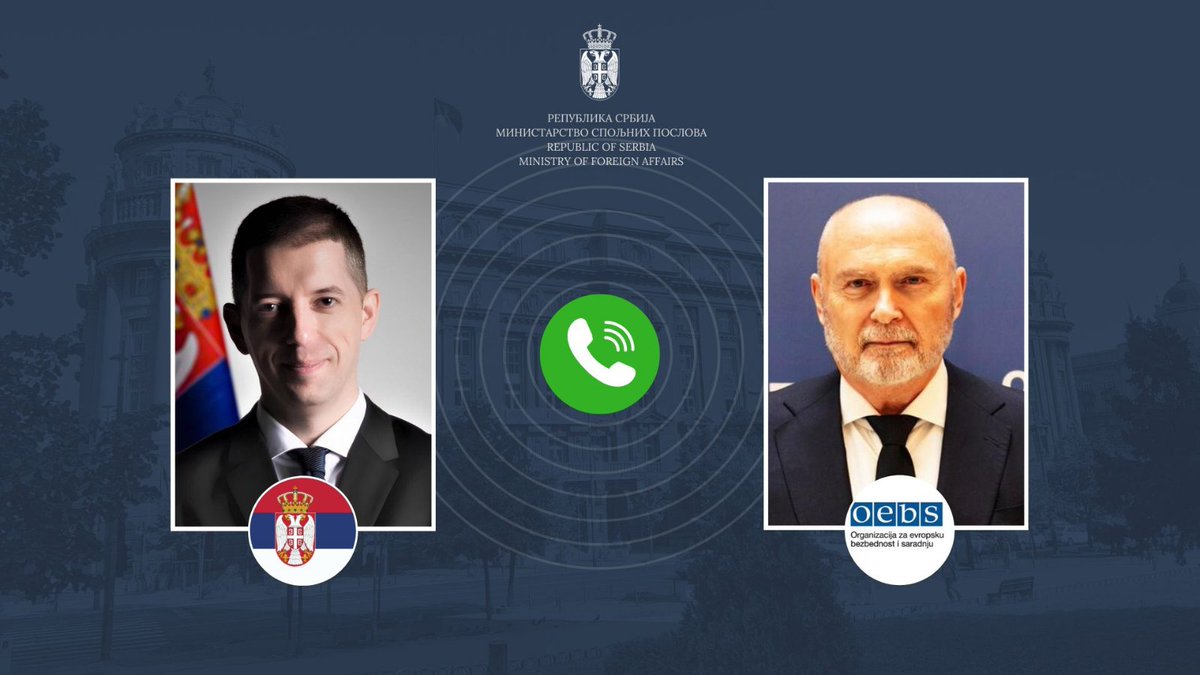 markodjuric's tweet photo. Speaking by phone with @OSCE Secretary General @OSCESecGen, I briefed him on the current situation in #KosovoandMetohija, with particular emphasis on the position of #Serbs and the role of the OSCE Mission on site.

I underscored that #Belgrade expects the OSCE to continue its full-scale monitoring, documentation and reporting on the position of our people in the southern province and their human and political #rights, highlighting the many #challenges they face on a daily basis.

Consistent and impartial #engagement by the OSCE, alongside close cooperation and information-sharing, remains essential for maintaining #stability and fostering trust among communities.