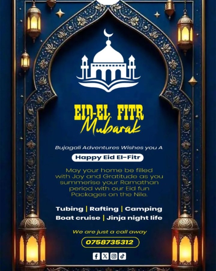 BujagaliA's tweet photo. Eid Mubarak to all our Moslem brothers and sisters.
May the Almighty Allah see us through!
#EidElFitri 
#EIDFamilyFunDay 
#JinjaCity https://t.co/mAbiO0Cqig