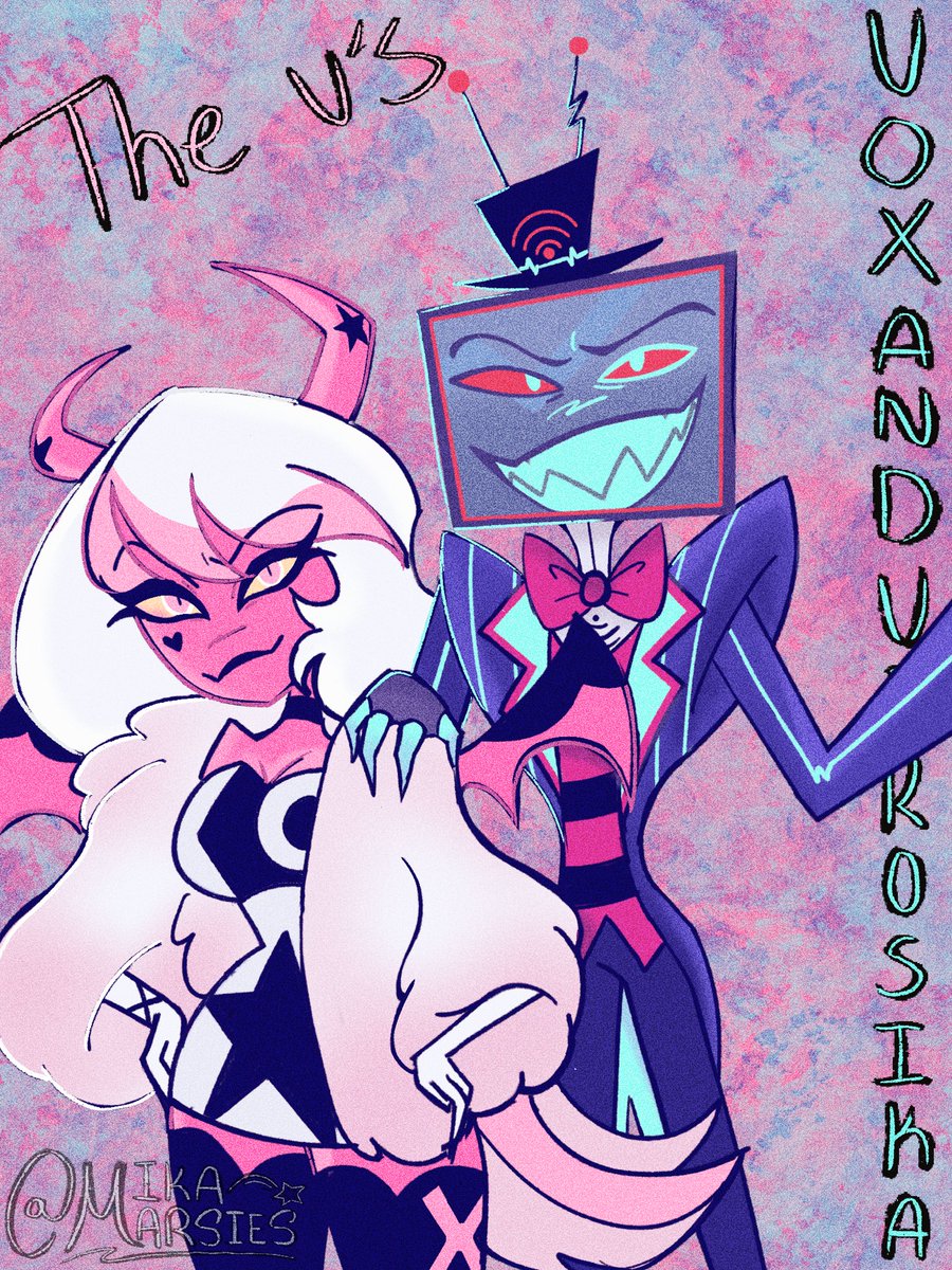 MikaMarsies's tweet photo. Vox and Verosika art I made #HazbinHotelFanart #Vox #VerosikaMayday https://t.co/5NYngj9lKN
