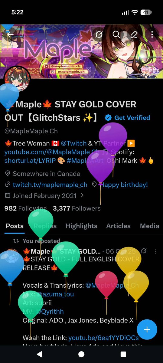 🍁Maple🍁 STAY GOLD COVER OUT【GlitchStars ✨】 tweet media