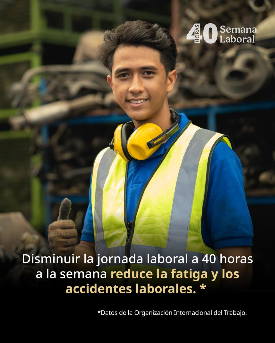STPS_mx's tweet image. De acuerdo con la #OIT (@ilo), reducir la jornada laboral de 48 a 40 horas a la semana contribuye a disminuir la fatiga y los accidentes laborales, fortaleciendo el #Bienestar de las y los trabajadores de México.

¡Seguimos adelante con la Primavera Laboral!