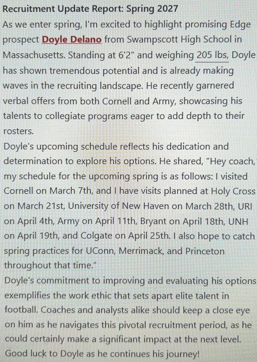 Doyle Delano ‘27 LB/EDGE tweet media