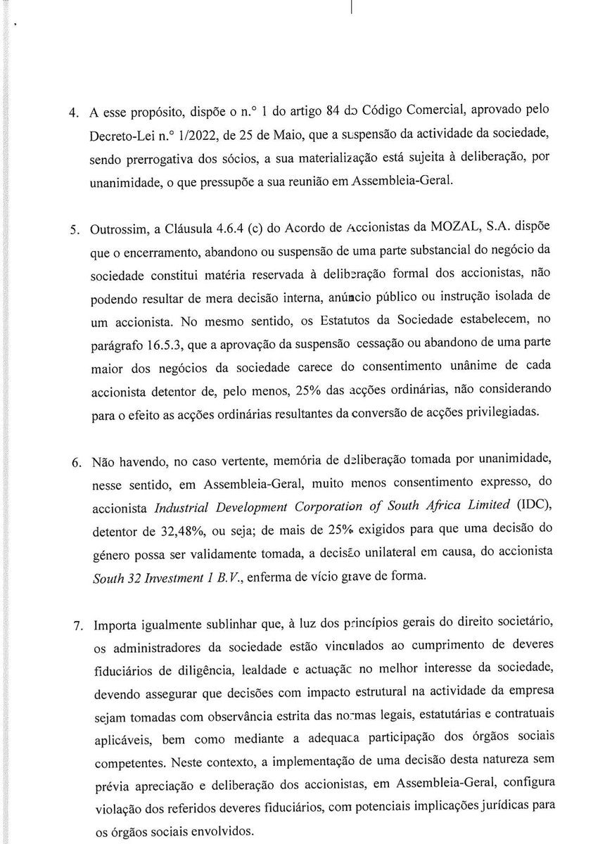 EMEB_Elton's tweet photo. Mozambique’s Attorney General has ordered Mozal to halt plans to suspend aluminium smelting, alleging the decision was taken illegally without required shareholder approval and warning that non-compliance could lead to criminal charges. https://t.co/FK7Oudw6P2